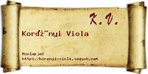 Korényi Viola névjegykártya